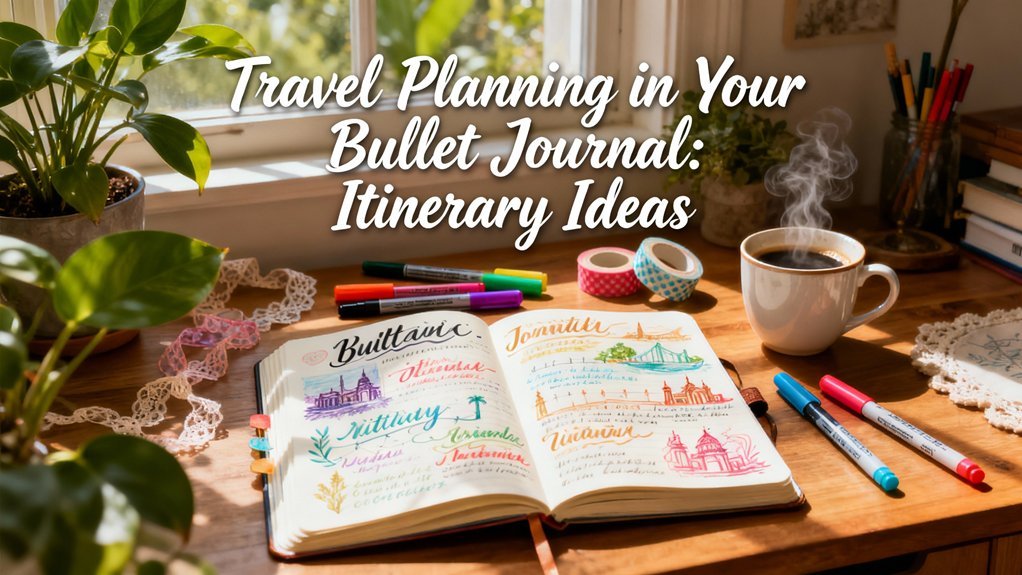 bullet journal travel itinerary