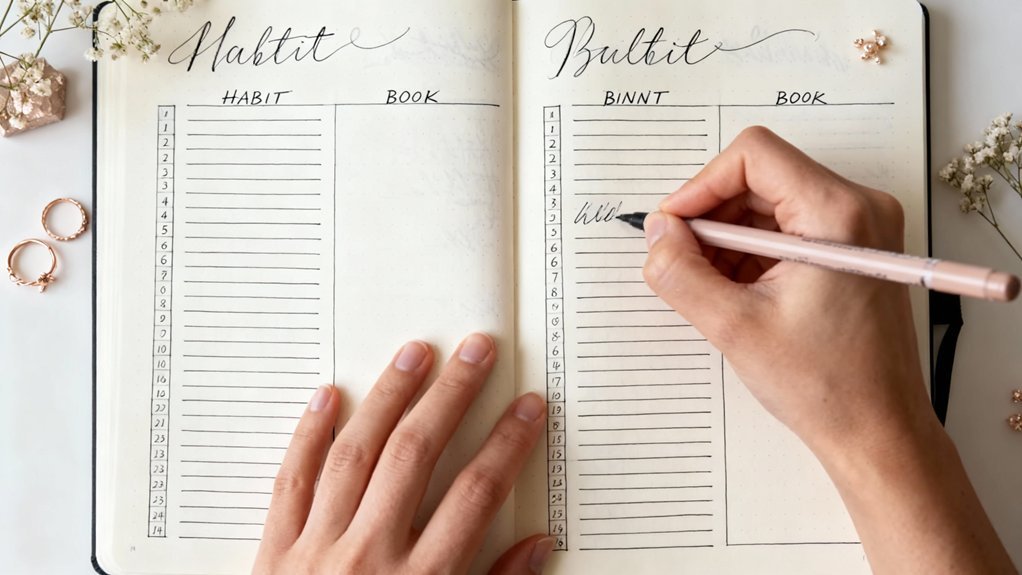 minimalist book tracking layouts