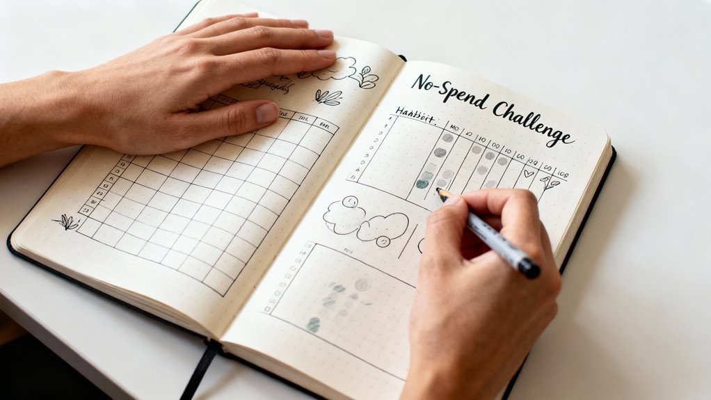 no spend challenge tracker layout