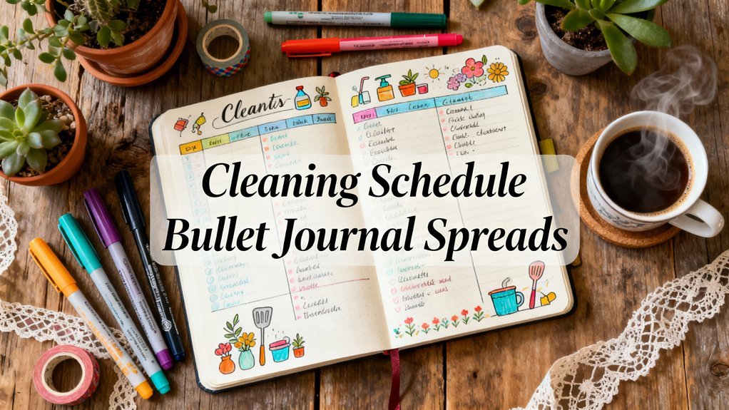organized cleaning schedule spreads