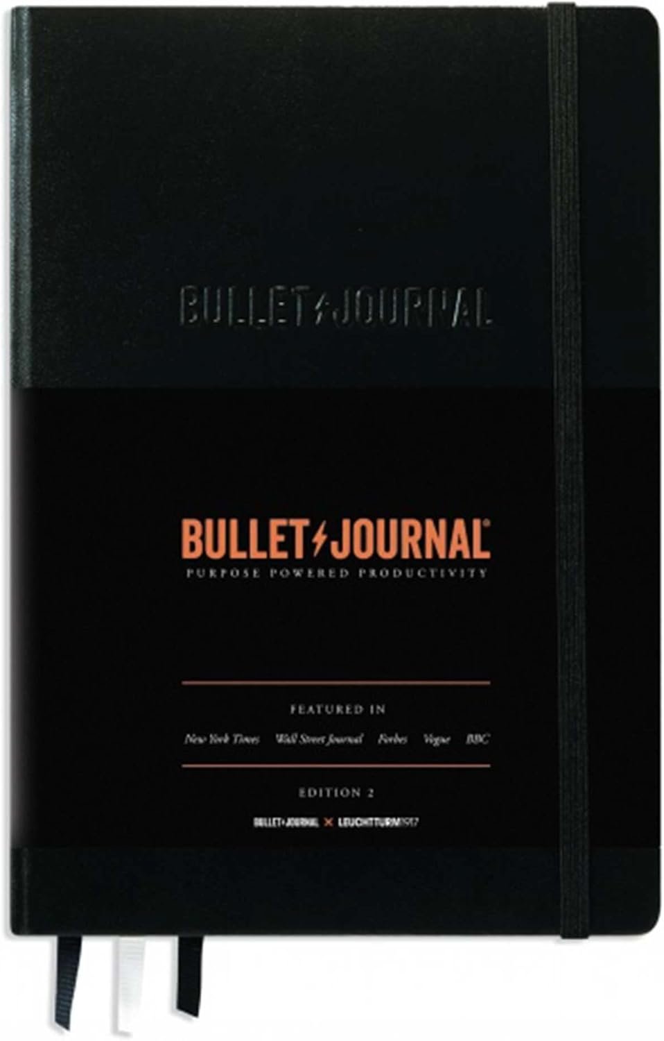 LEUCHTTURM1917 The Official Bullet Journal Edition 2 - Notebook Built for BuJo, Medium A5 204 Pages of 120gsm Paper, With Bujo Pocket Guide (Black)