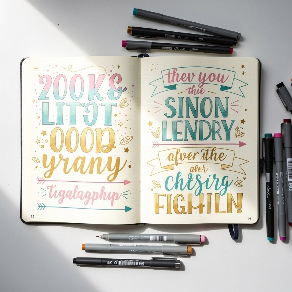 Creative Lettering Techniques Creative bullet journal lettering techniques with faux calligraphy