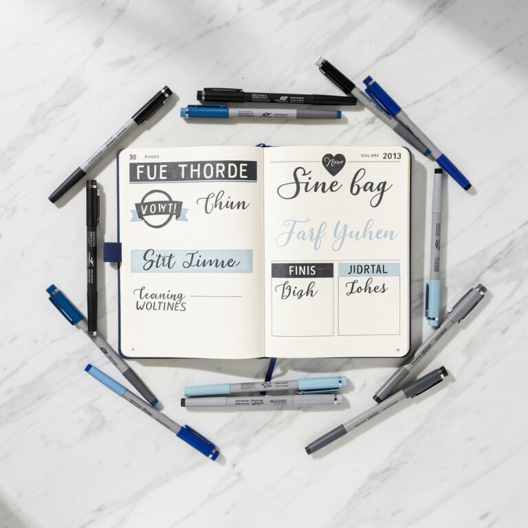 Bullet journal lettering examples showing 20 different header styles for beginners