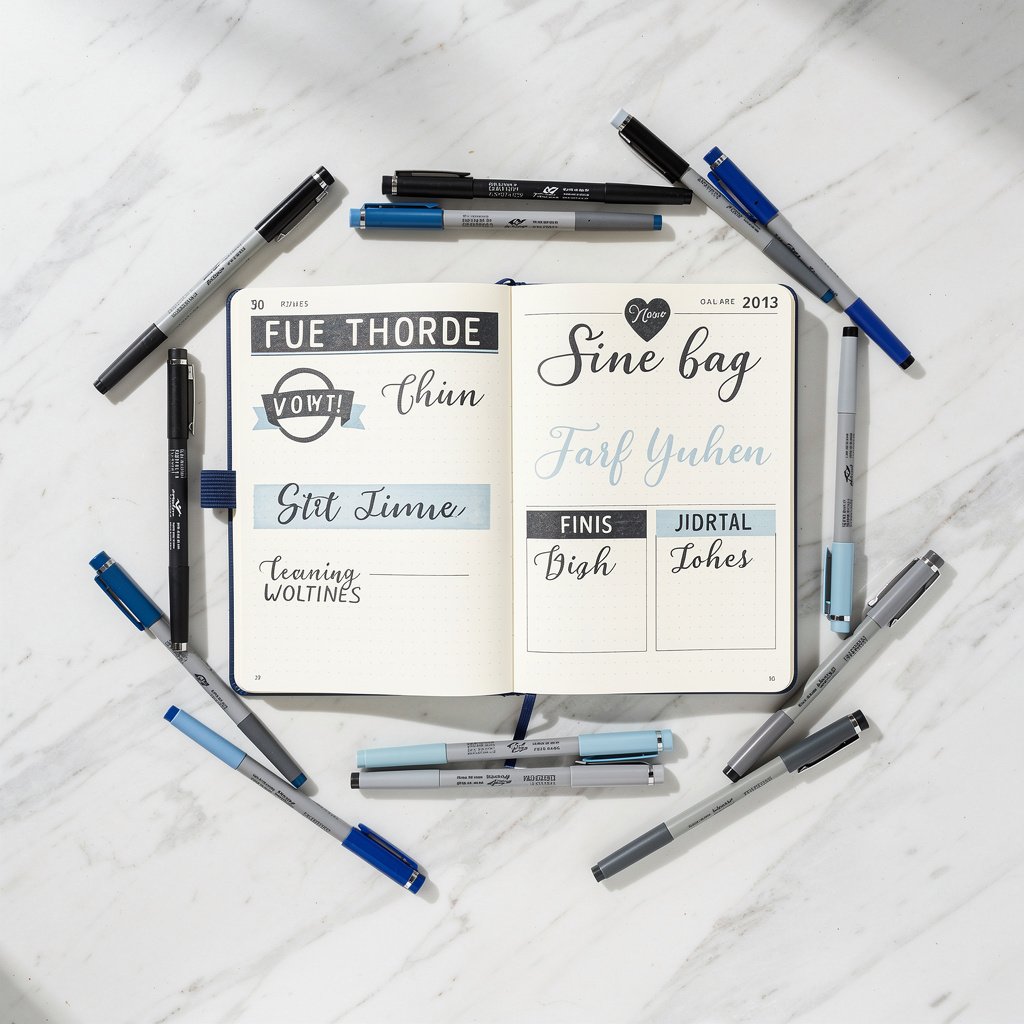 Bullet journal lettering examples showing 20 different header styles for beginners