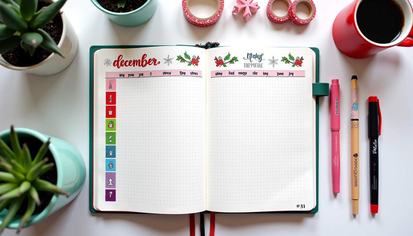 December Bullet Journal Setup: Holiday Mood Tracking & Festive Planning