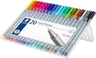 Triplus Fineliner Pens Set (20 Pack) - 20 Vibrant Colors, 0.