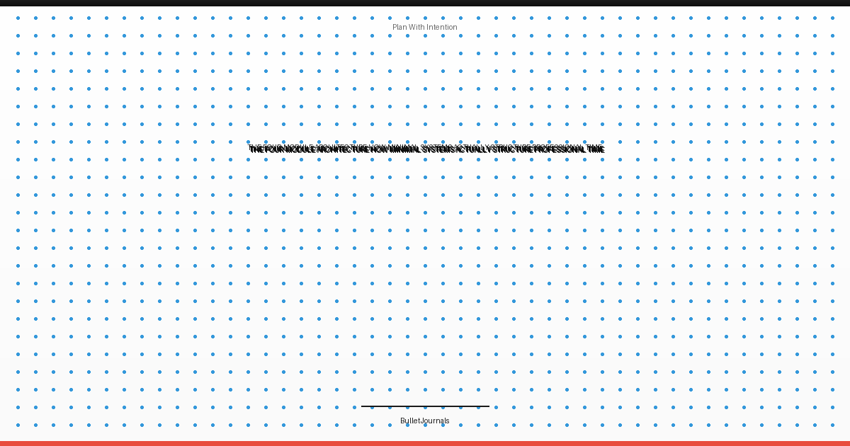 The Four-Module Architecture: How Minimal Systems Actually Structure Professional Time