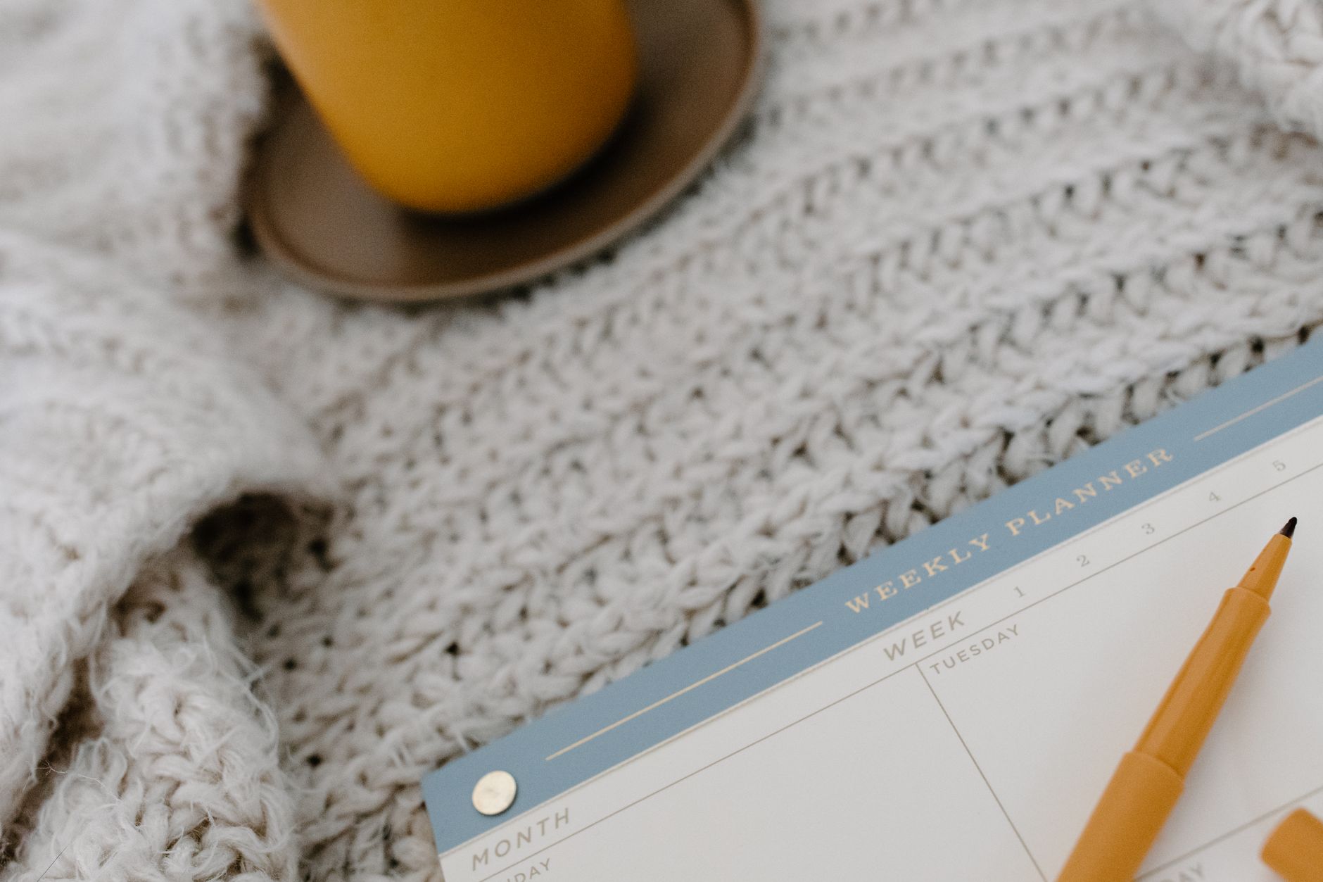 A bright lifestyle photo depicting family weekly planner organize household connect.